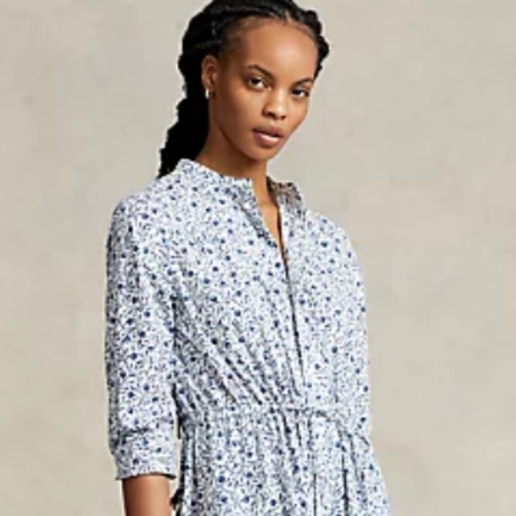 NWT Polo Ralph Lauren Floral Pleated-Hem Drawstring Dress NEW With Tag Size … - Picture 7 of 10